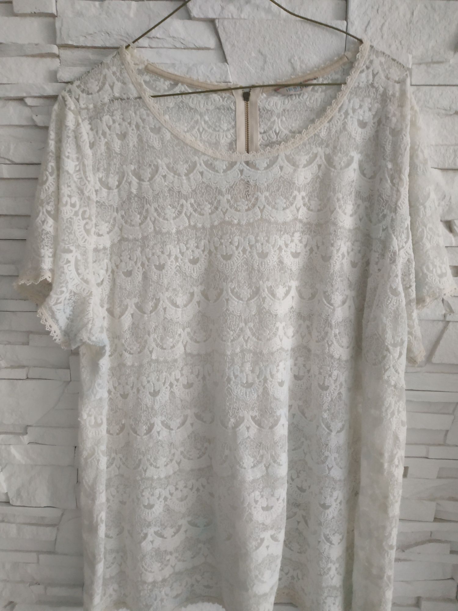 Marks & Spencer elegancka bluzka z koronki 50