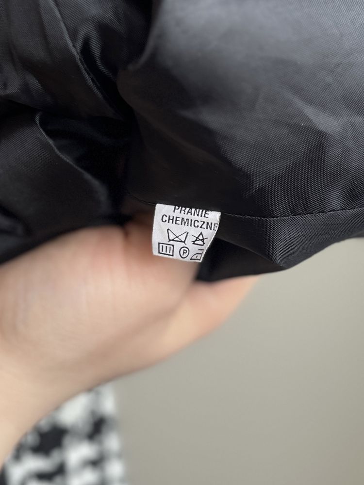 Czarno biały żakiet w pepitkę max 38 polski vintage