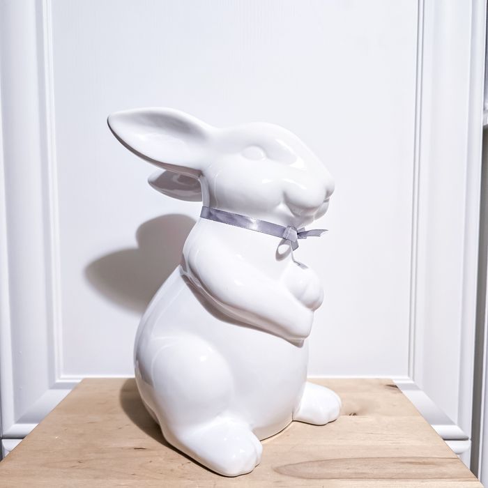 Zając ceramika duży XXL Wielkanoc święta ozdobny biały