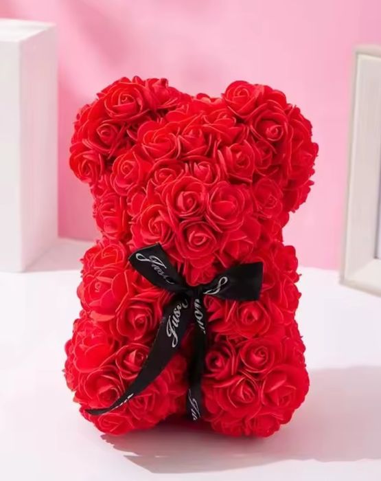 Ведмедик з троянд та led підсвіткою