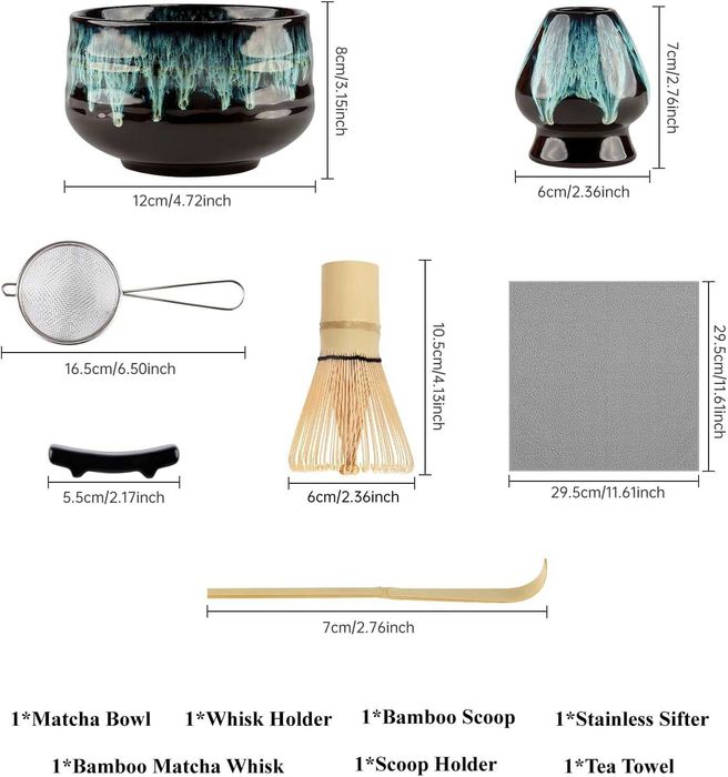 Zestaw Prezentowy Do Matchy 7 Częściowy Akcesoria Trzepaczka Misa