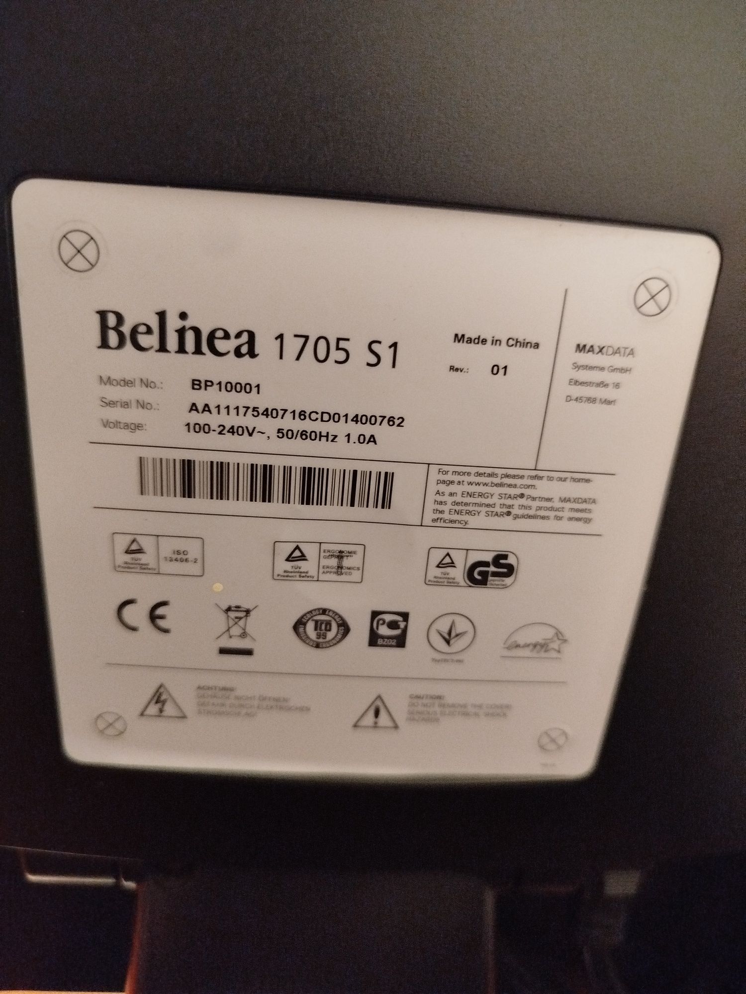 Monitor de PC marca Belinea