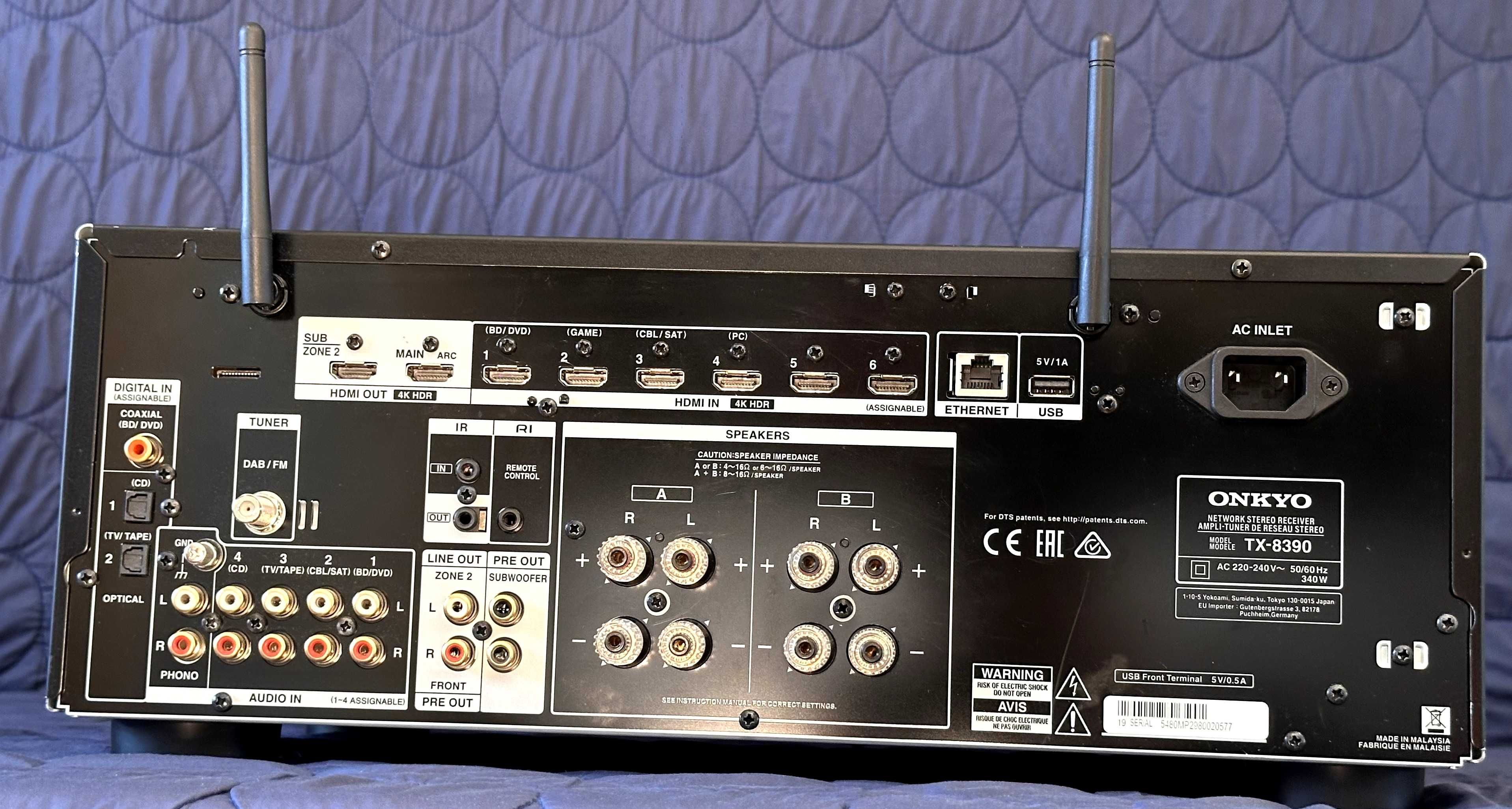 Sprzedam używany Wzmacniacz Onkyo TX‑8390 2X200W HDMI Flagowy Model