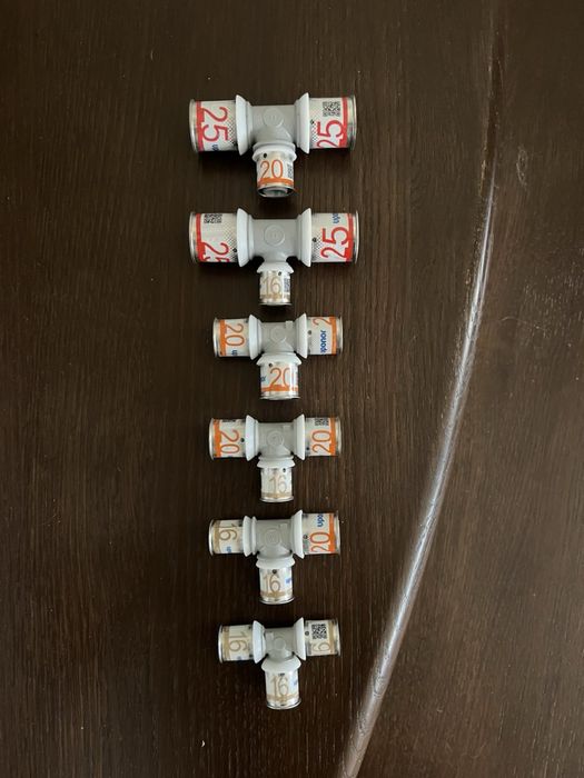 Uponor S-Press Plus, тройник, муфта, коліно, кут, штуцер, прес фітінг