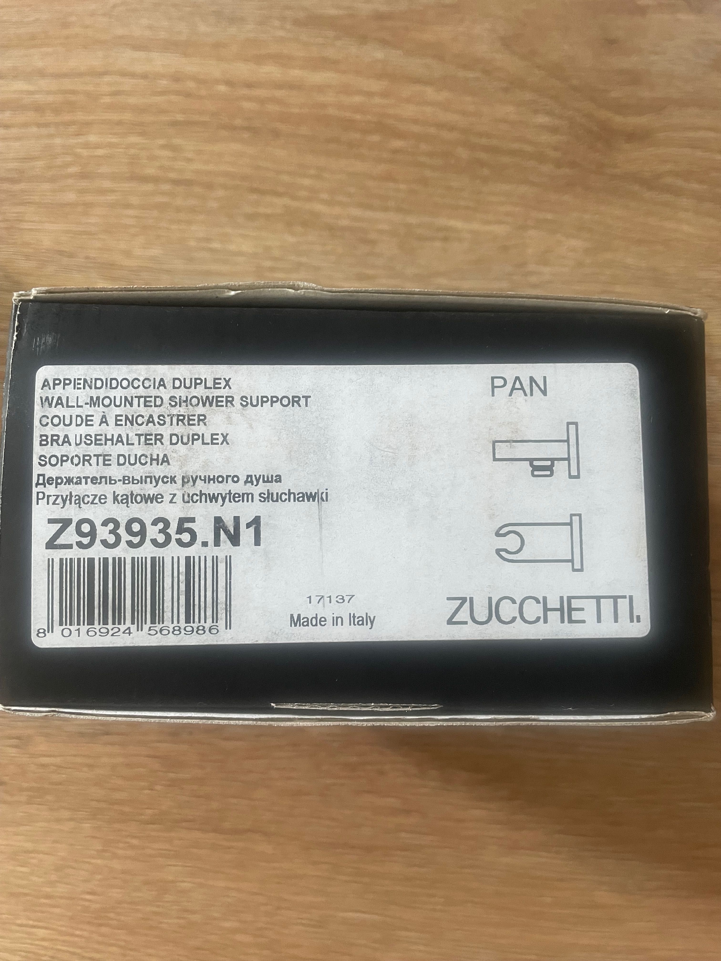 Zucchetti przyłacze kątowe z uchwytem czarny mat Z93935.N1