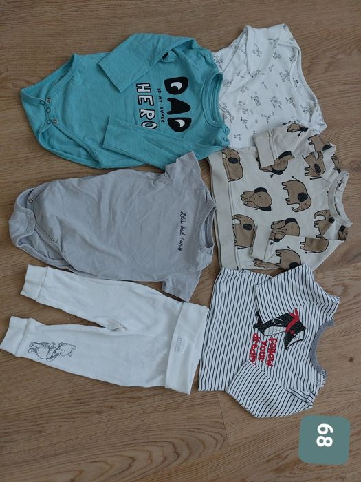 Zestaw ubranek dla chłopca 62/68 kombinezon sweter Newbie Zara H&M