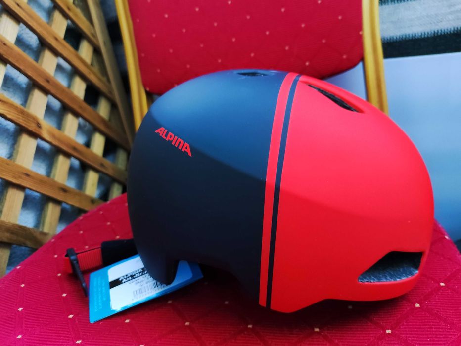 Kask Rowerowy na Rower Skuter Deskorolkę rolki czerwony Alpina Hackney