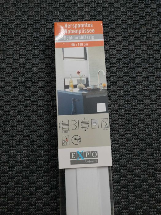 Roleta, Plisa okienna biała 90x130 cm