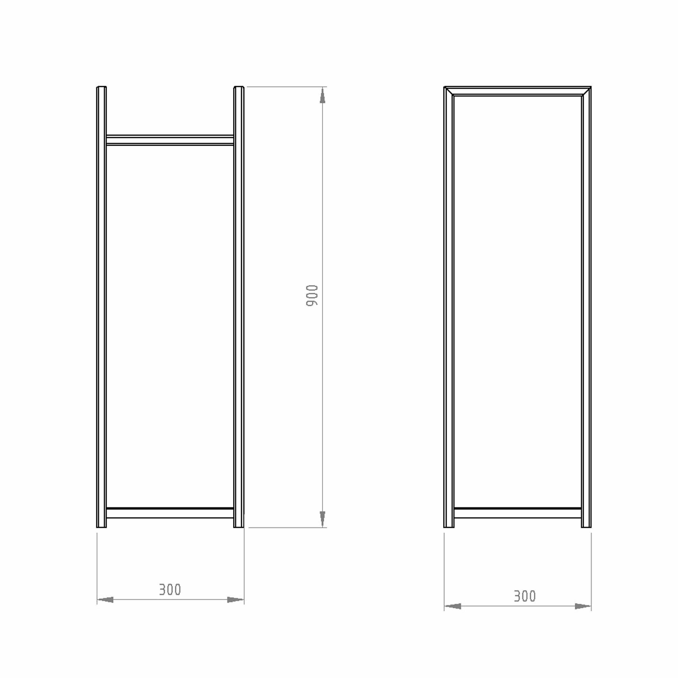 Stojak kosz na drewno do kominka LOFT profil 20x20