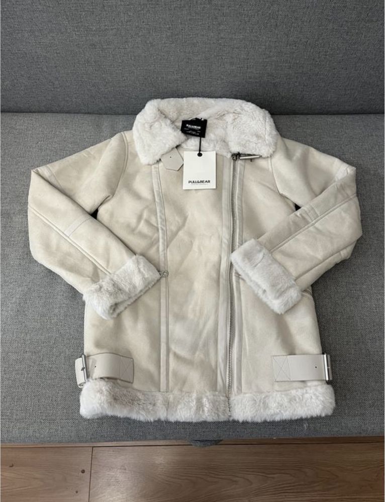 Дубленка авиатор женская pull&bear