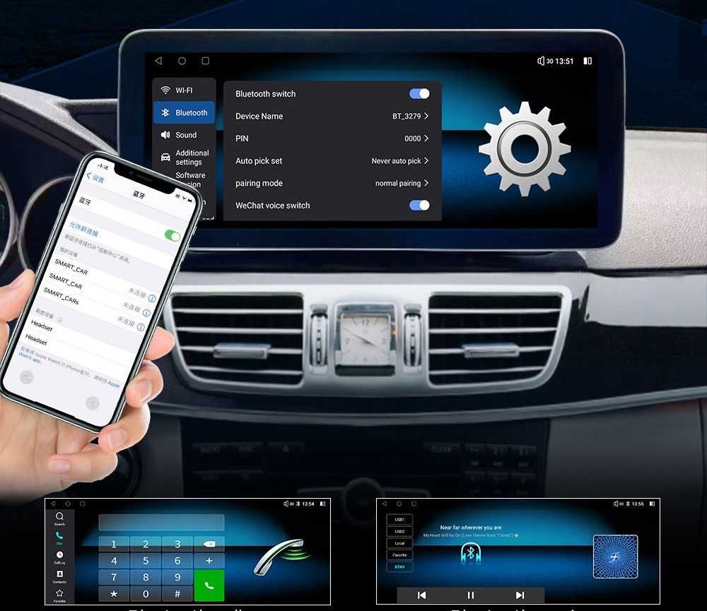 Mercedes E W212 NTG4.0 12,3 CarPlay Android Radio USB GPS WiFi 4G MP3