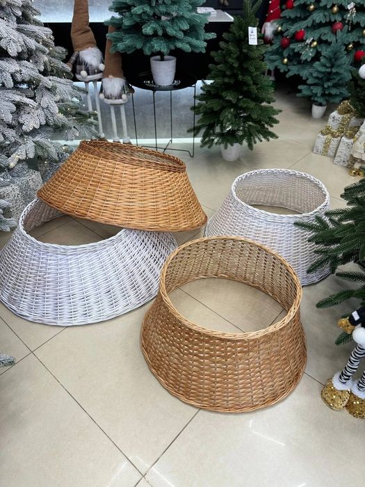 Плетений кошик під ялинку натуральний світло-коричневий 65 70 75 80 см