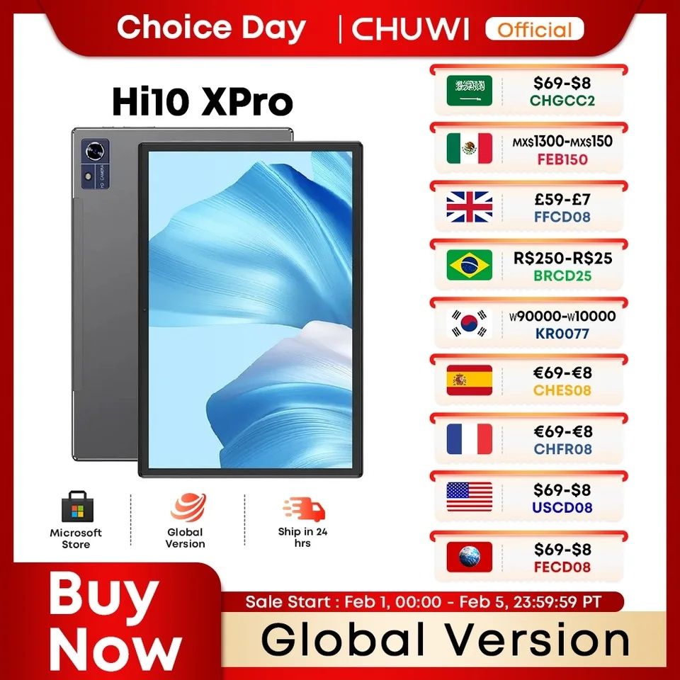 Планшет CHUWI Hi10 X Pro 4G LTE 10.1'' 4\128GB Unisoc T606 Android 13