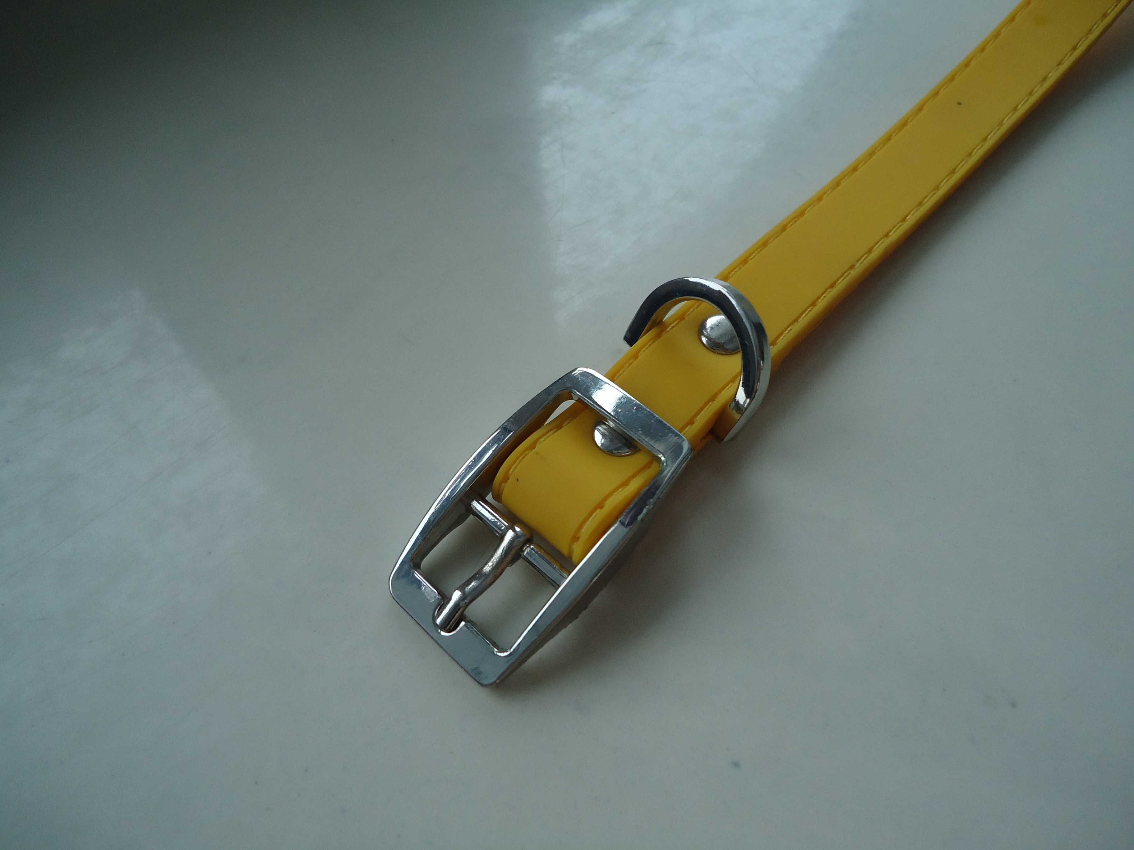 Żółta obroża dla psa 46cm nowa