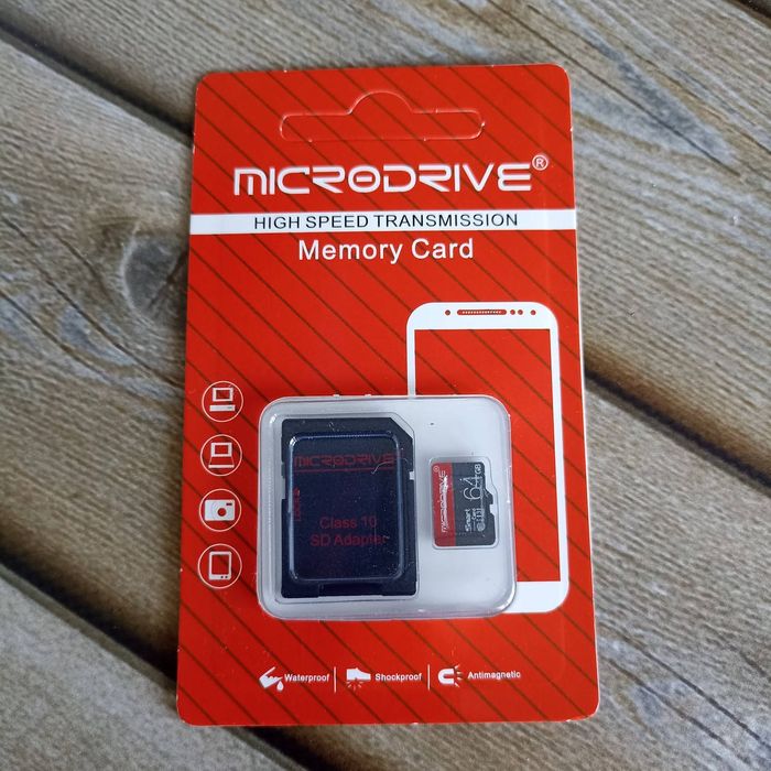 Карта пам'яті Microdrive 64GB microSD +адаптер U1 A1 class 10