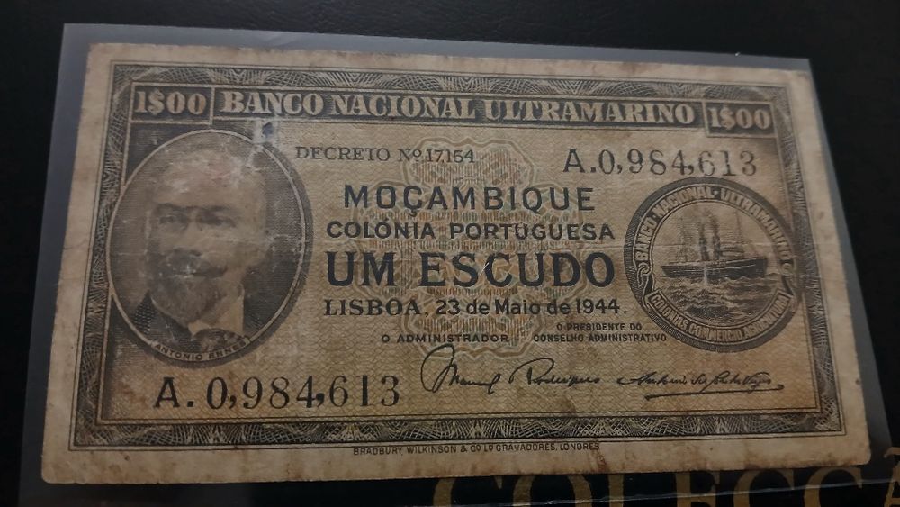 Nota de Moçambique 1 Escudo de 1944