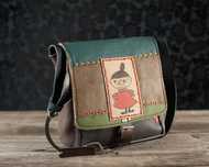 Torba niepowtarzalna retro handmade złośnica turkusowa