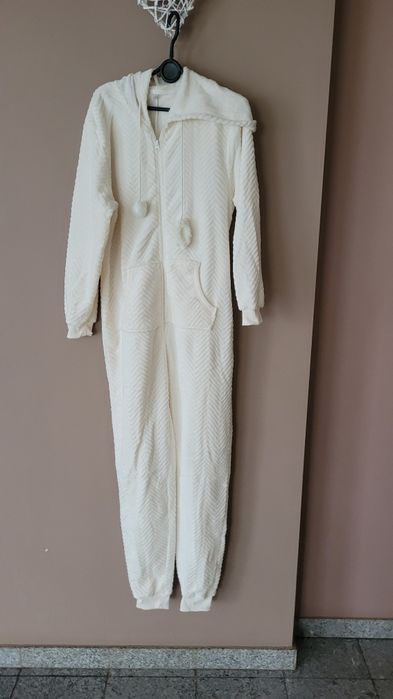 Piżama kangur jednoczęściowa zamek damska beż L / XL