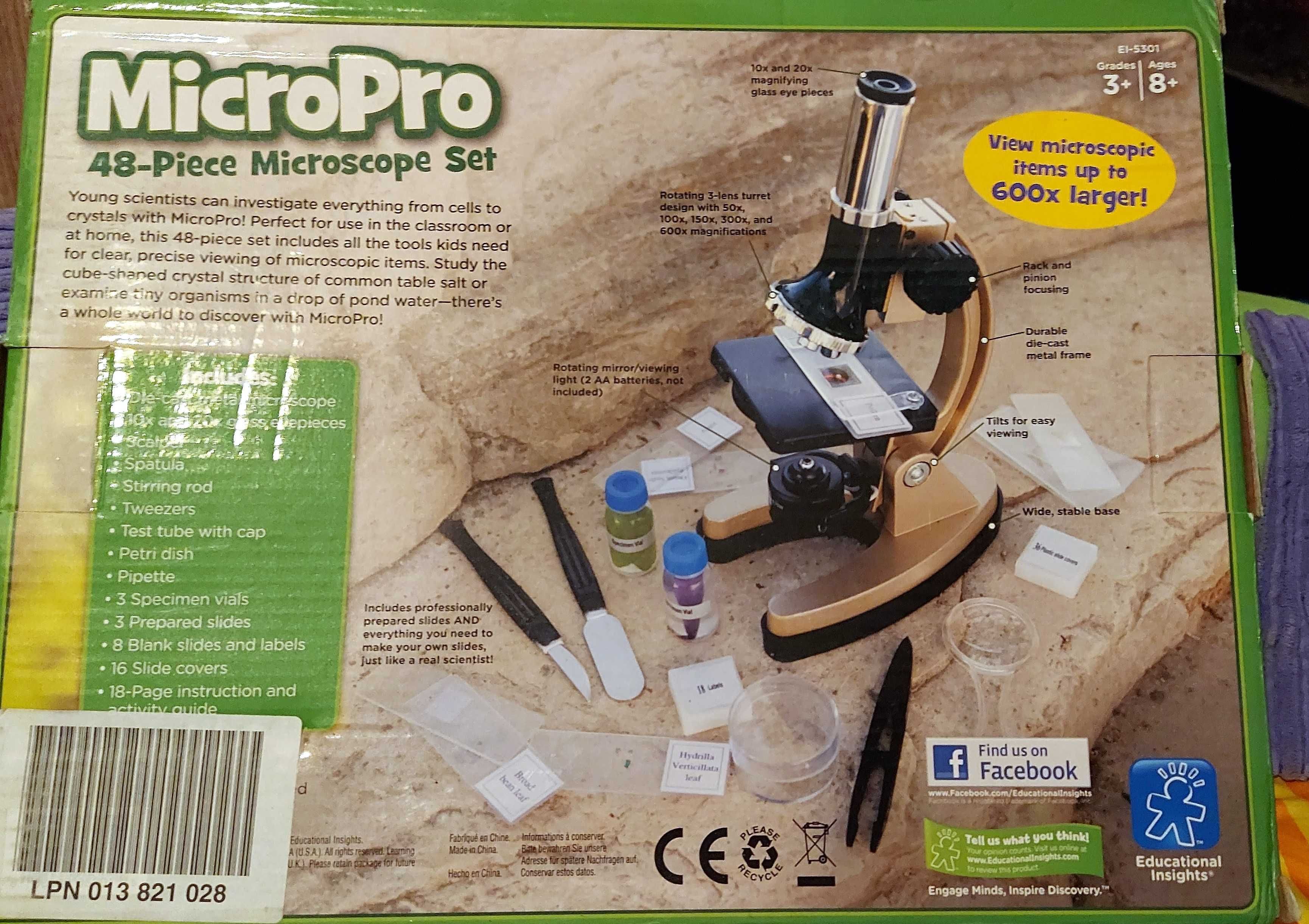 Mikroskop 600x jak prawdziwy narzędzia próbki podświetlenie led