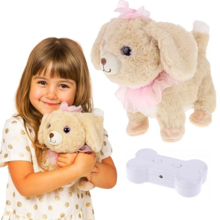 Interaktywny Pies Pluszowy Piesek Sterowany Chodzi Szczeka Merda