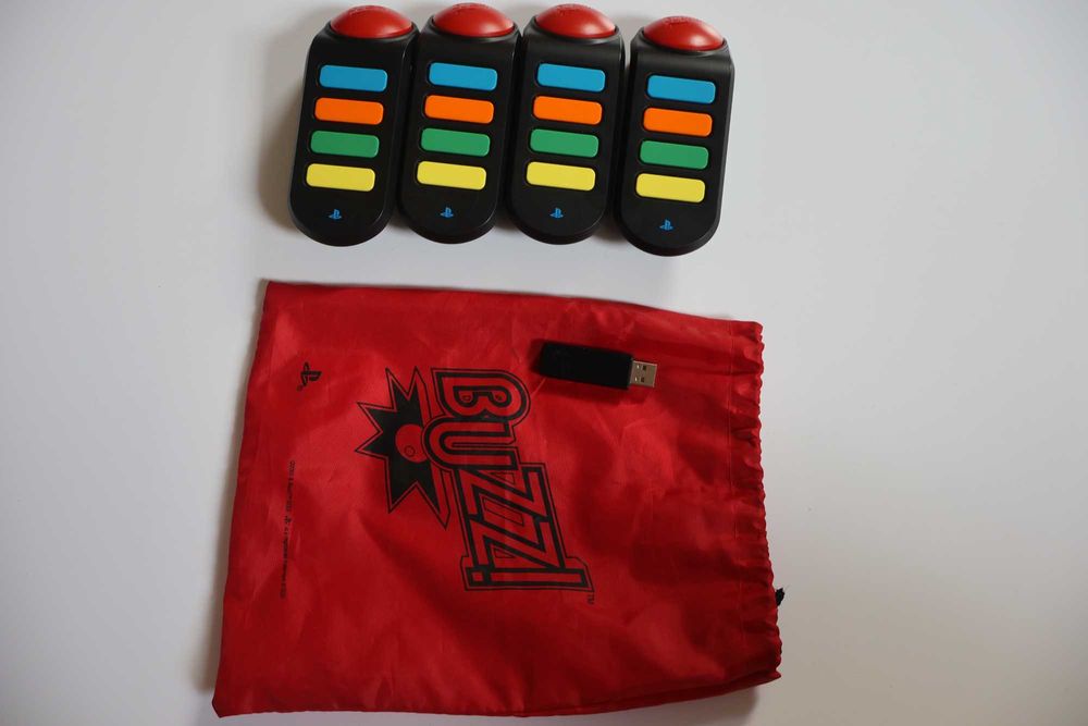 Kontrolery Buzz Buzzery Odbiornik Worek 4 Pady Sprawny Ps3 Sony PAL