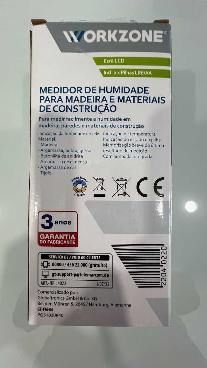 Medidor de Humidade para Madeira e Materiais de Construção (WORKZONE)