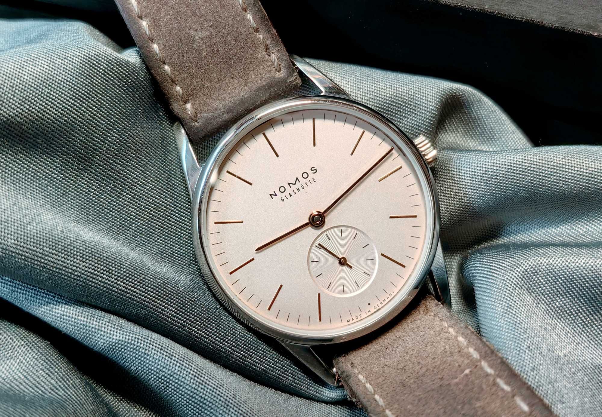 Zegarek Glashütte Nomos Orion Mechaniczny Szafir Rezerwa Chodu Komplet
