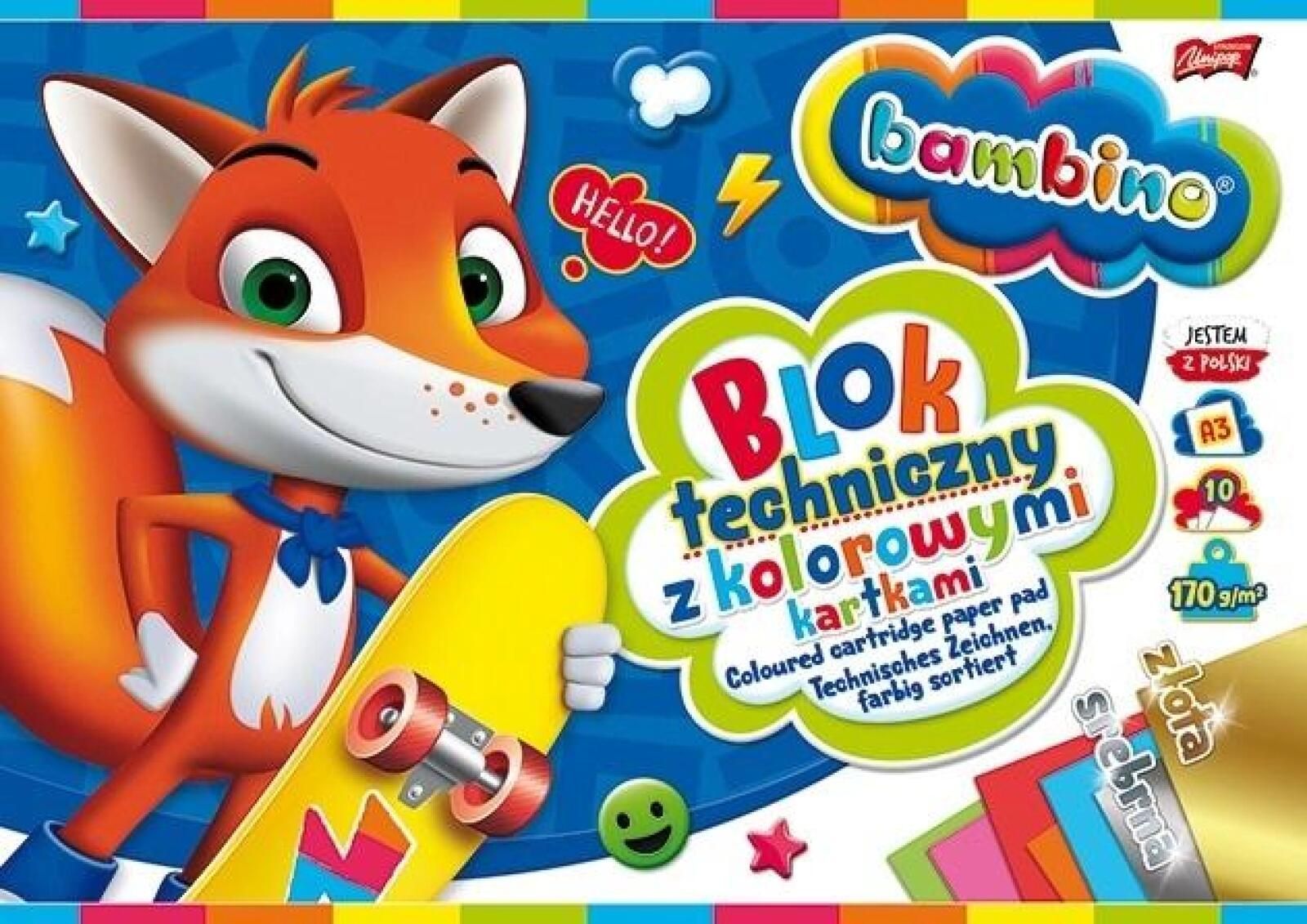 Blok techniczny kolor A3/10k (10szt) Bambino St-majewski folia,303x428