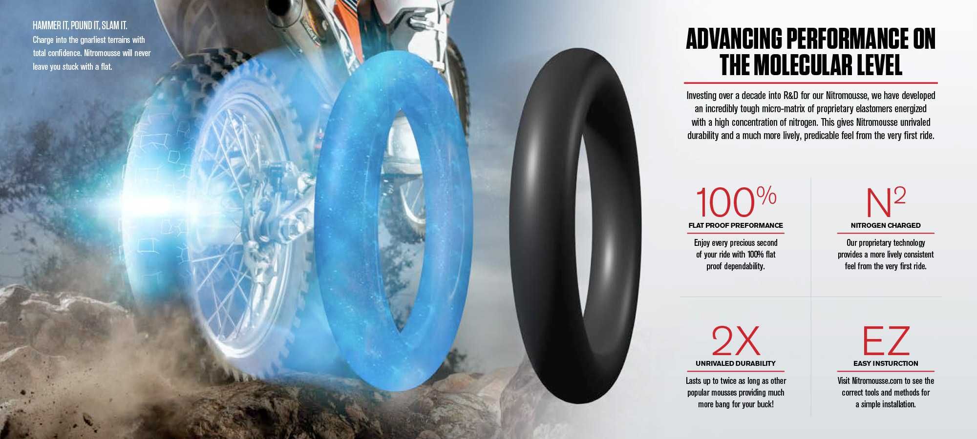 Mousse Nuetech Nitromousse 21,19,18 cross enduro pianka, wkład do opon
