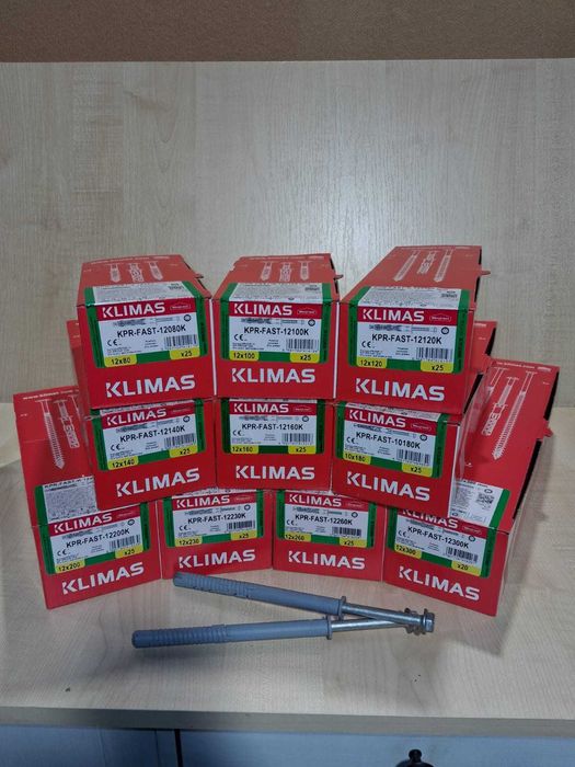 Kołek rozporowy z wkrętem z łbem sześciokątnym KPR-FAST-K KLIMAS 12x80