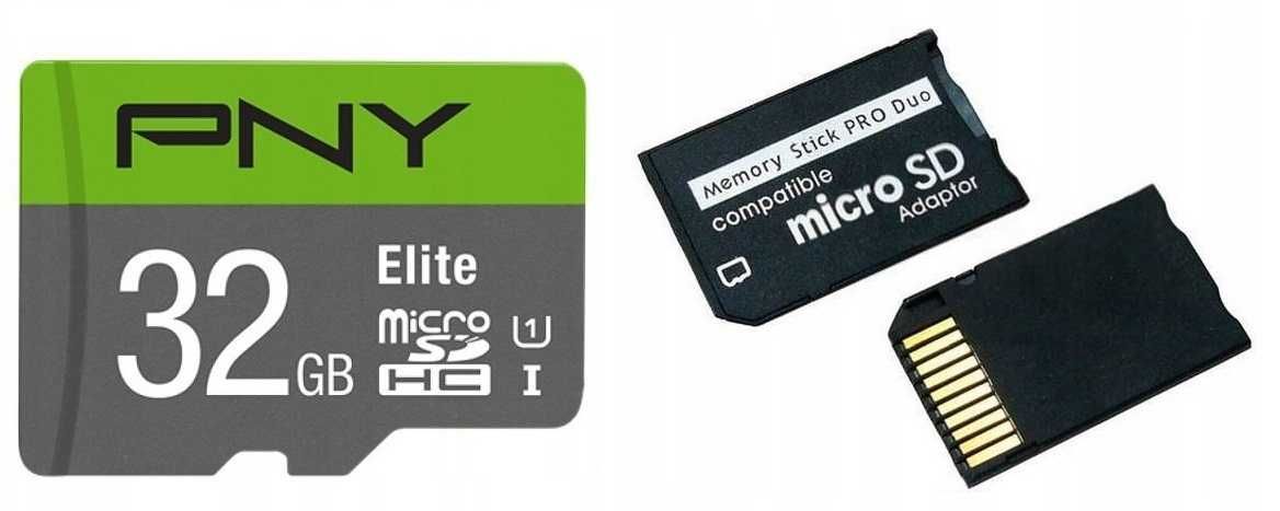 Karta 32GB Elite + adapter MS PRO DUO do PSP * Video-Play Wejherowo