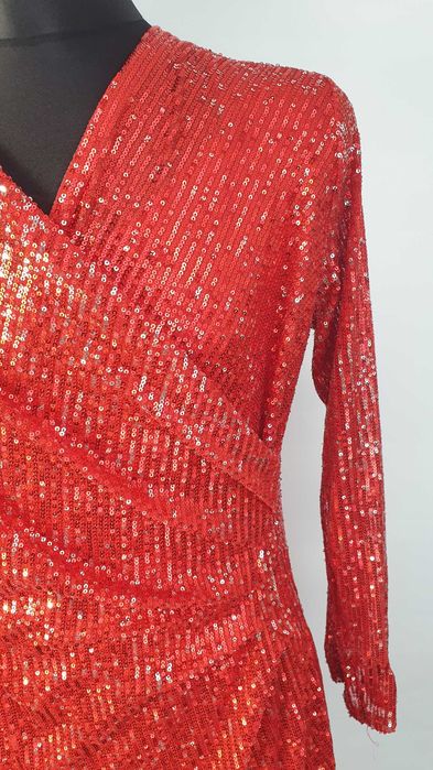 Elegancka Wizytowa Błyszcząca sukienka w Cekiny rozmiar xl /xxl