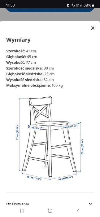 Krzesełko podwyższone dla dziecka Ikea Ingolf białe