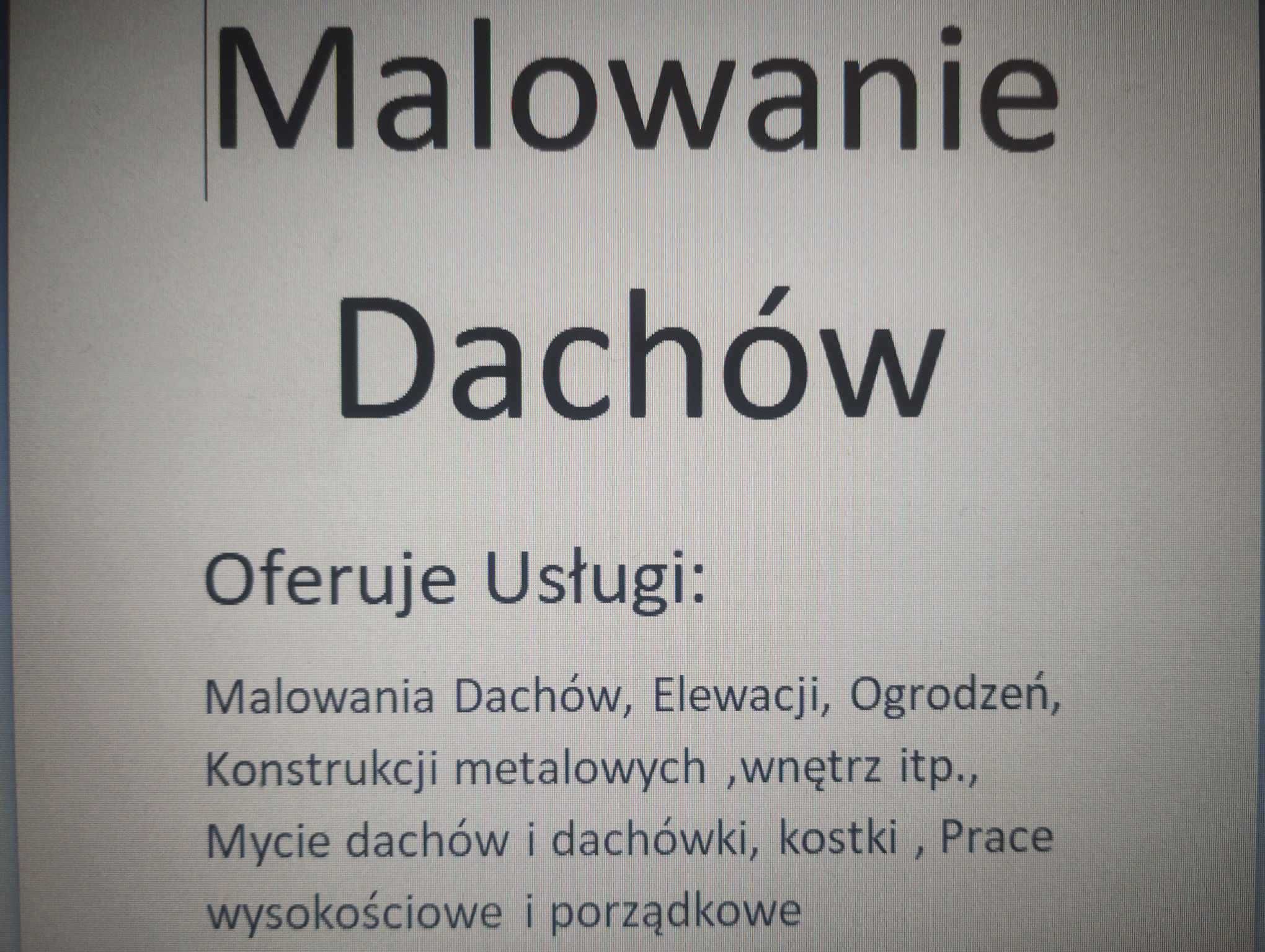 Malowanie  dachów, elewacji, wnętrz, obróbki kominów itp