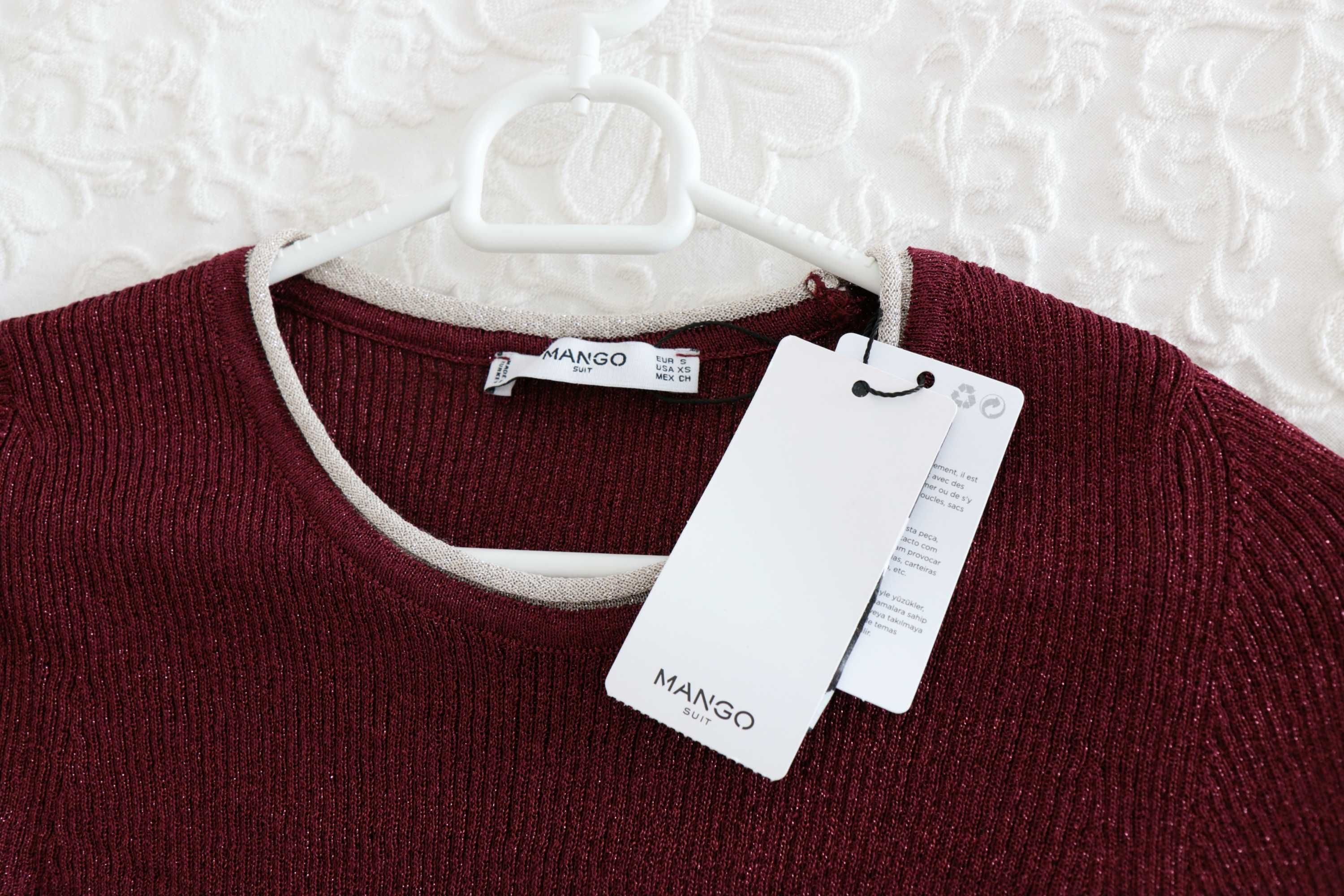 Sweter MANGO Suit S bordo nowy z metką papierową massimo dutti 36