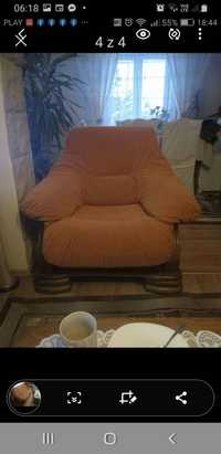 Wypoczynek dębowy  sofa i dwa fotele