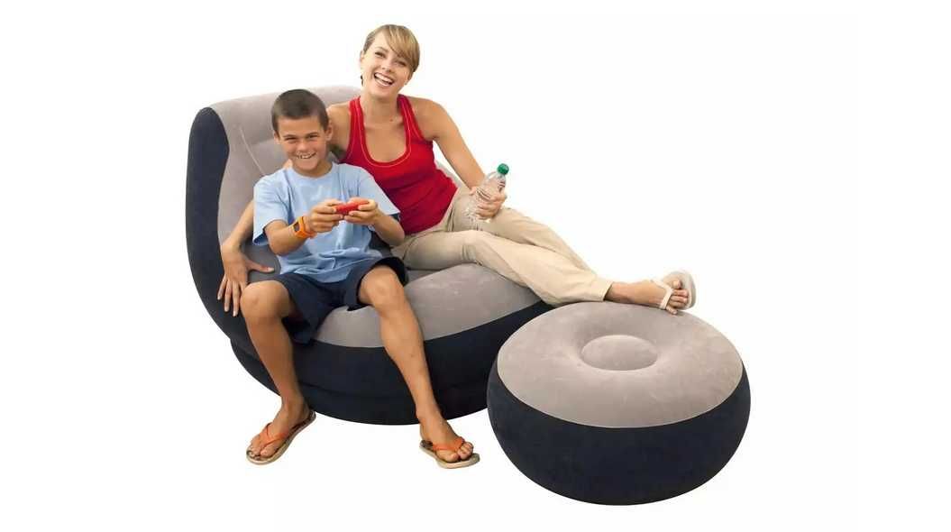 Надувний диван AIR SOFA Надувне крісло з пуфиком для відпочинку