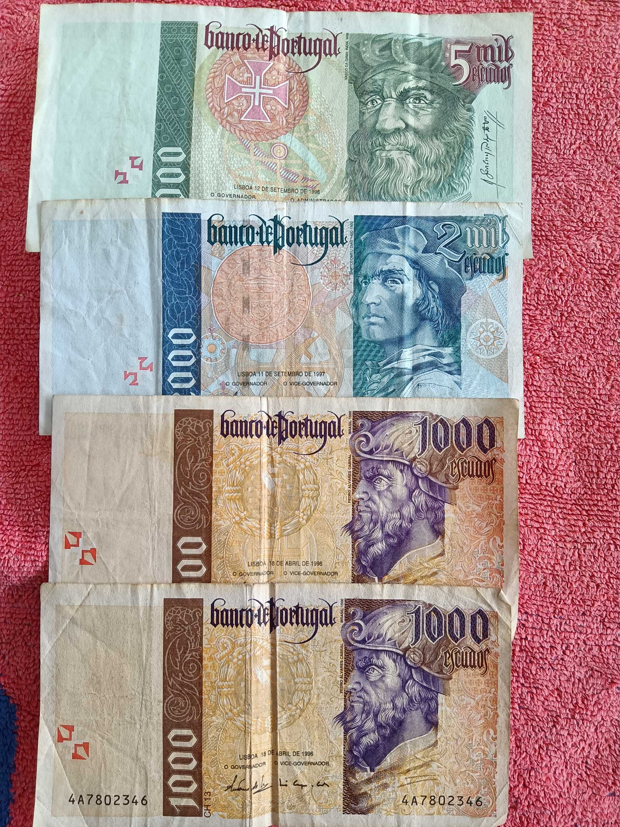 Vendo notas de 20$00 a 5.000$00 escudos