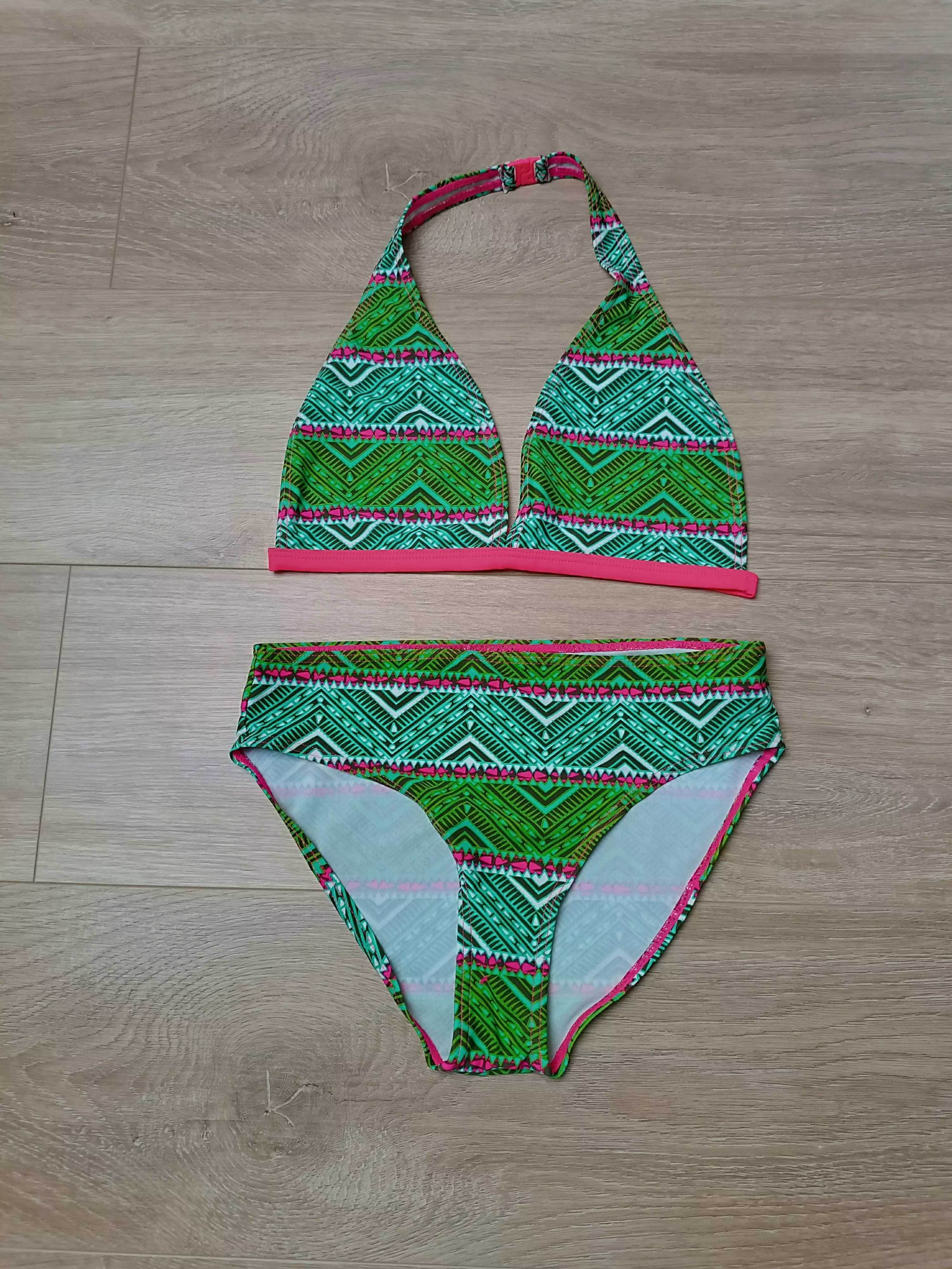 Strój kąpielowy dwuczęściowy bikini zielone geometryczne 'Alive' 164