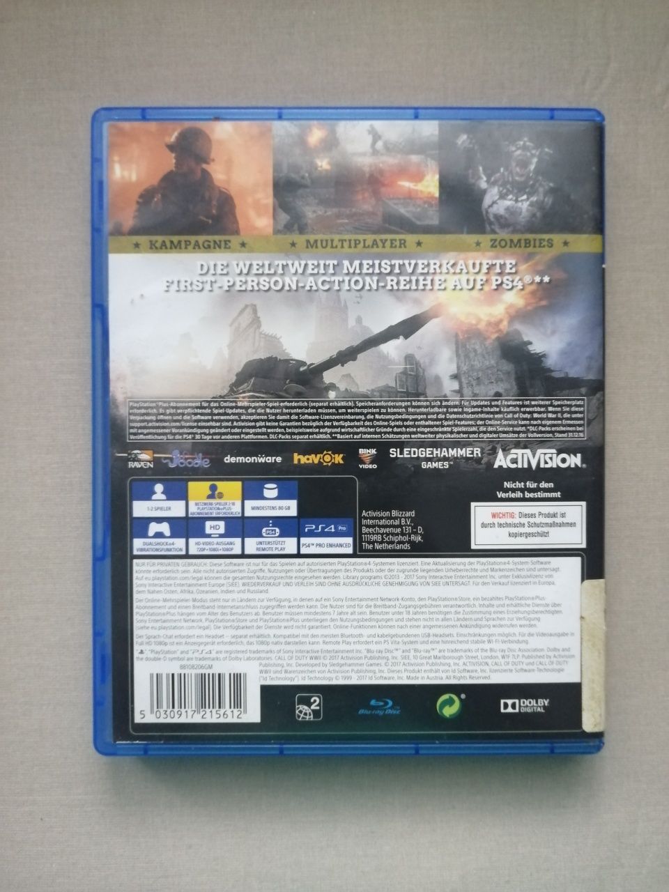 Call Of Duty WW2 PS4 PS5 DE