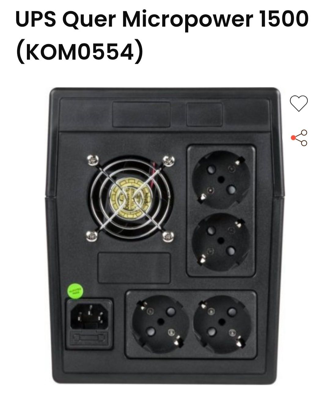 QUER UPS model Micropower 1500