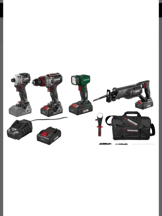 Conjunto ferramentas recarregáveis 20V parkside performance