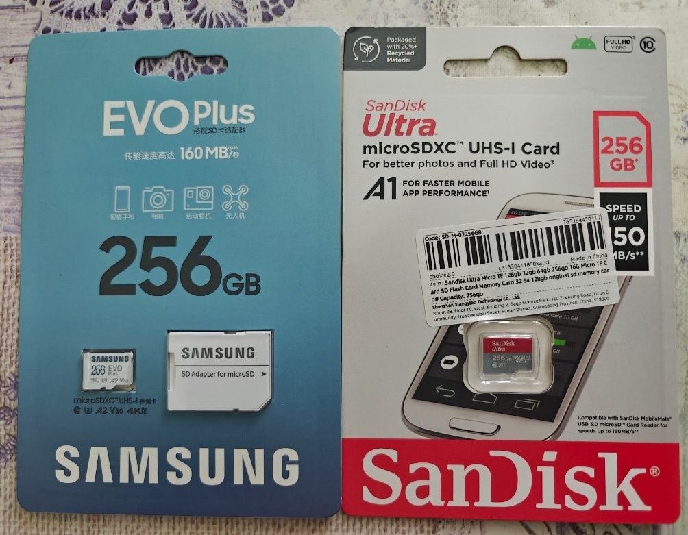 Карта памяти 64GB, 128GB, 256Gb. Kingston, Kodak, Samsung, SanDisk
