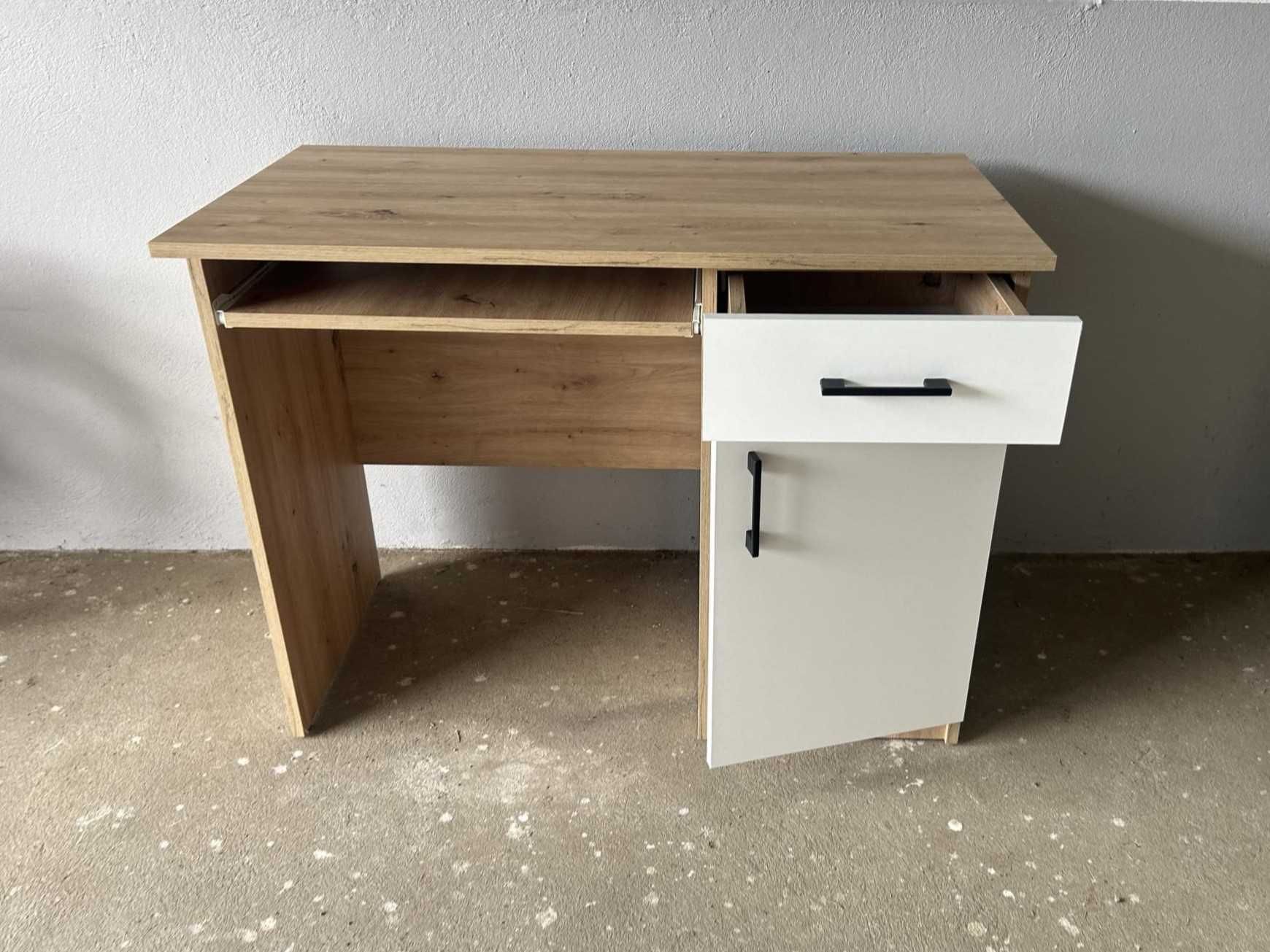 NOWE Biurko Dąb Artrisan+ Białe Fronty