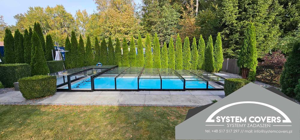Zadaszenie basenowe, basenu, 370 x 850 x 80 cm - System Covers