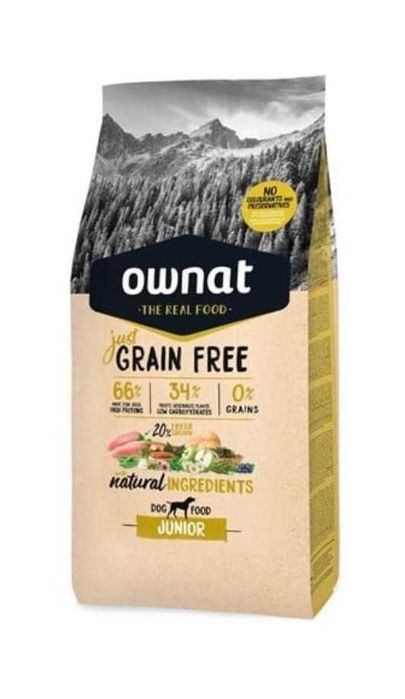 Ração cão Ownat Grain free Junior 14kg