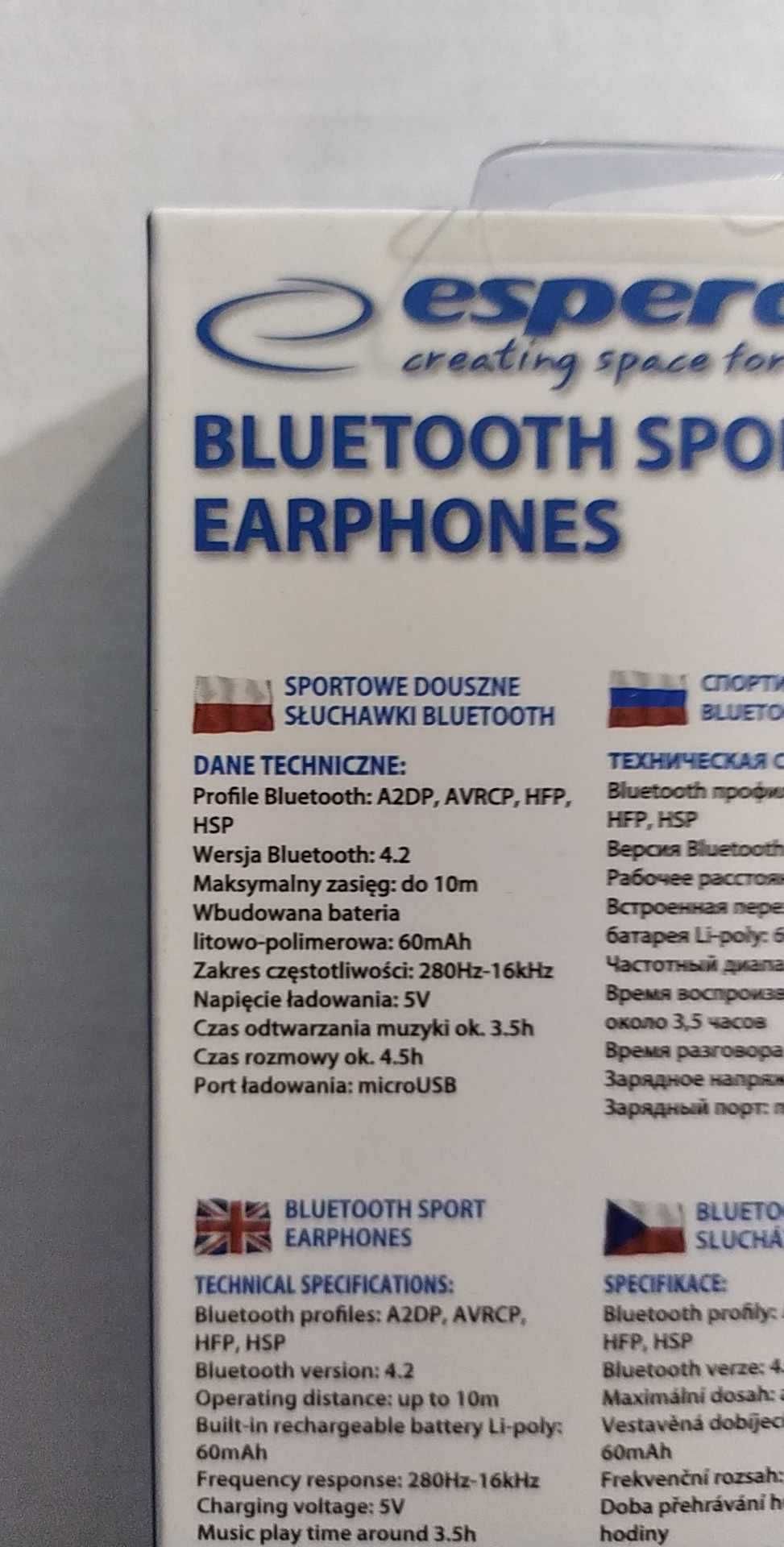 Słuchawki Bezprzewodowe Bluetooth Esperanza EH188R