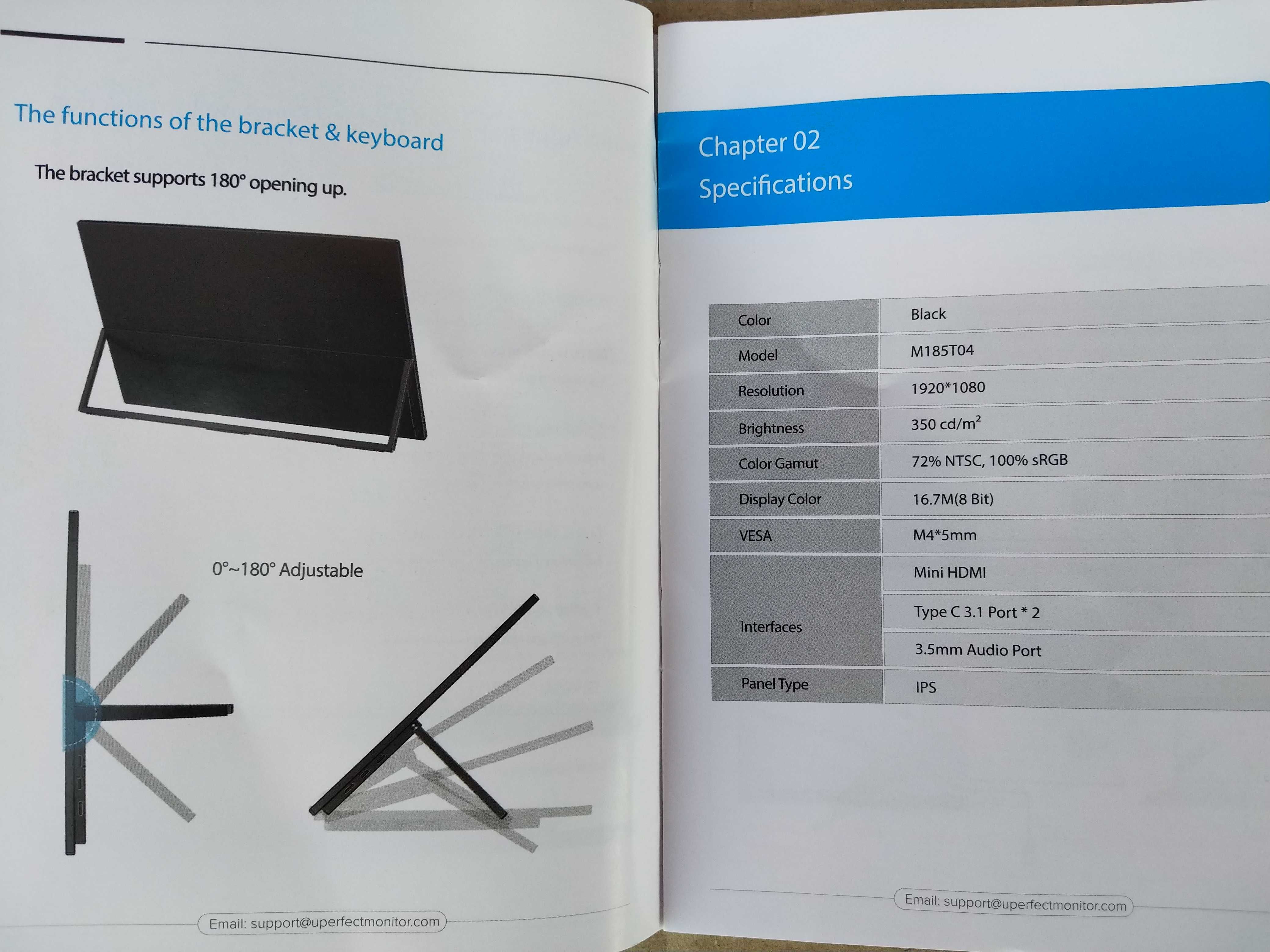 Портативный монитор UPERFECT 18.5" 1080P IPS 100Hz HDMI TypeC новый