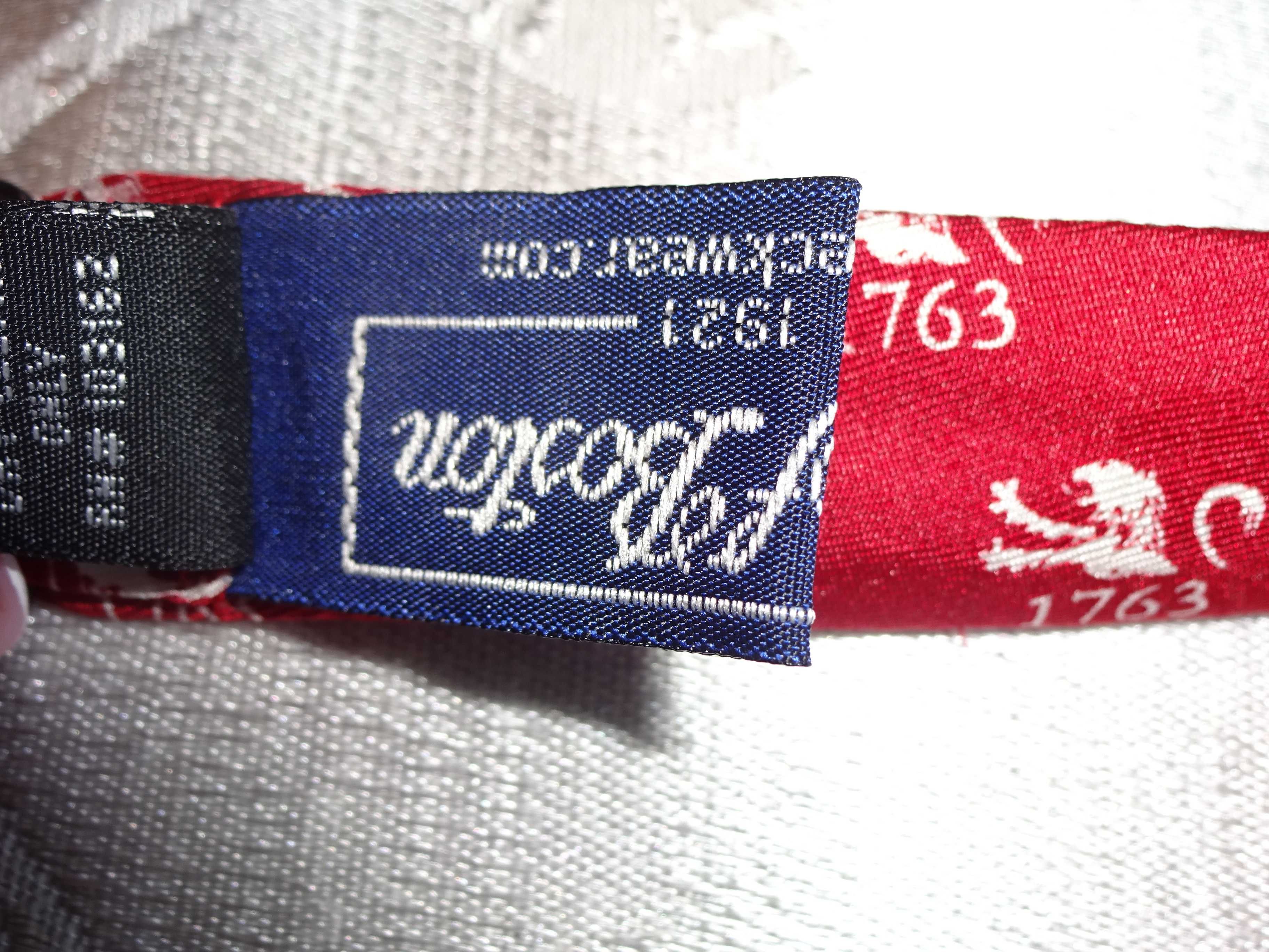 LUX Rivetz of Boston 100% SILK jedwabna czerwona wiązana mucha muszka