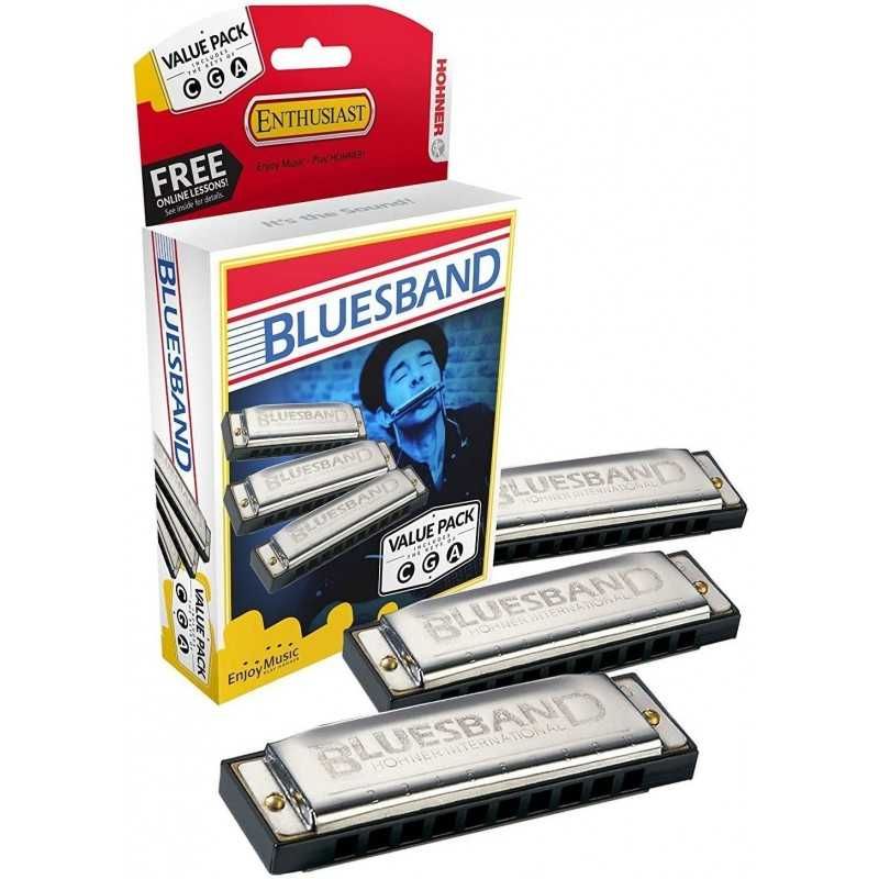 Zestaw 3 harmonijek ustnych Blues Band CGA Hohner